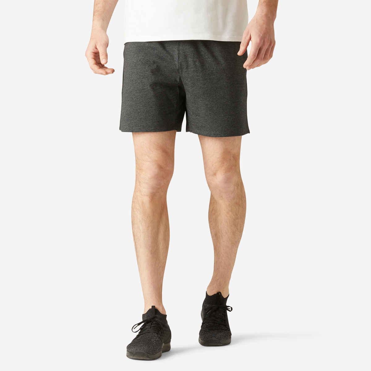 Decathlon Domyos Men's Cotton Gym Shorts | Dark Grey | S