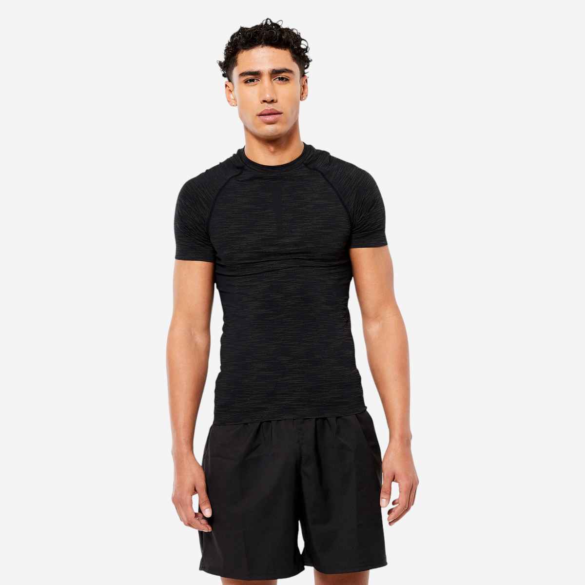 Decathlon Domyos Men's Gym Compression T-Shirt | Black | S