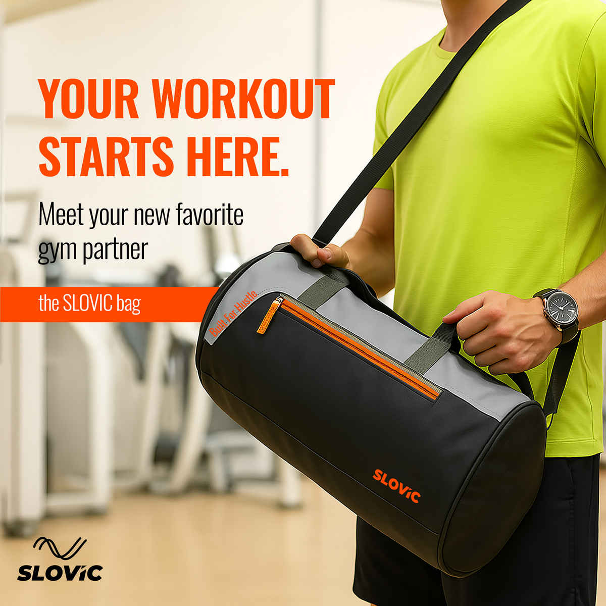 Slovic Gym Bag with 4 Compartments for Travel, Gym & Daily Use-Separate Shoe Compartment - 25 L