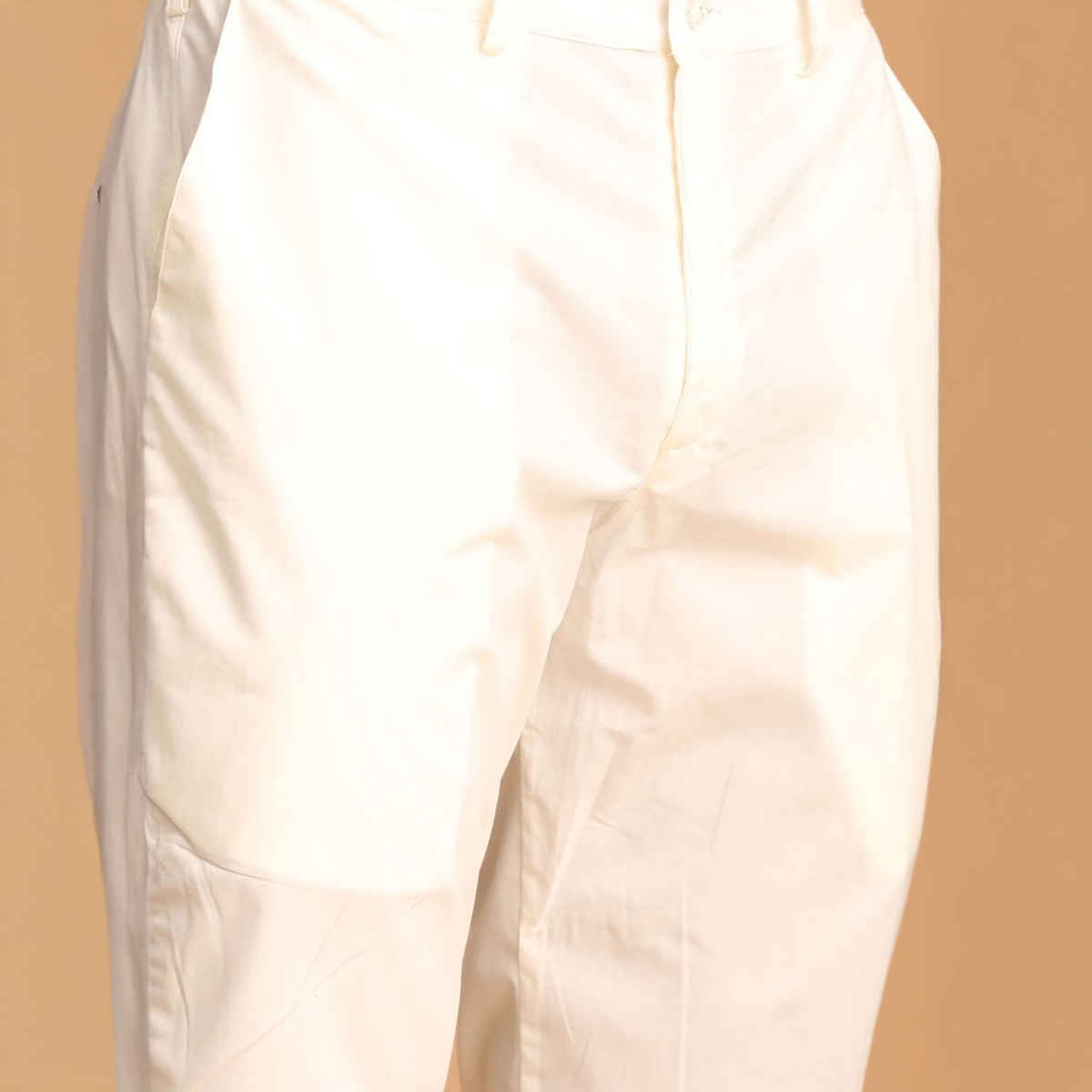 Vastramay Men's Viscose Blend Pyjama | Cream - S