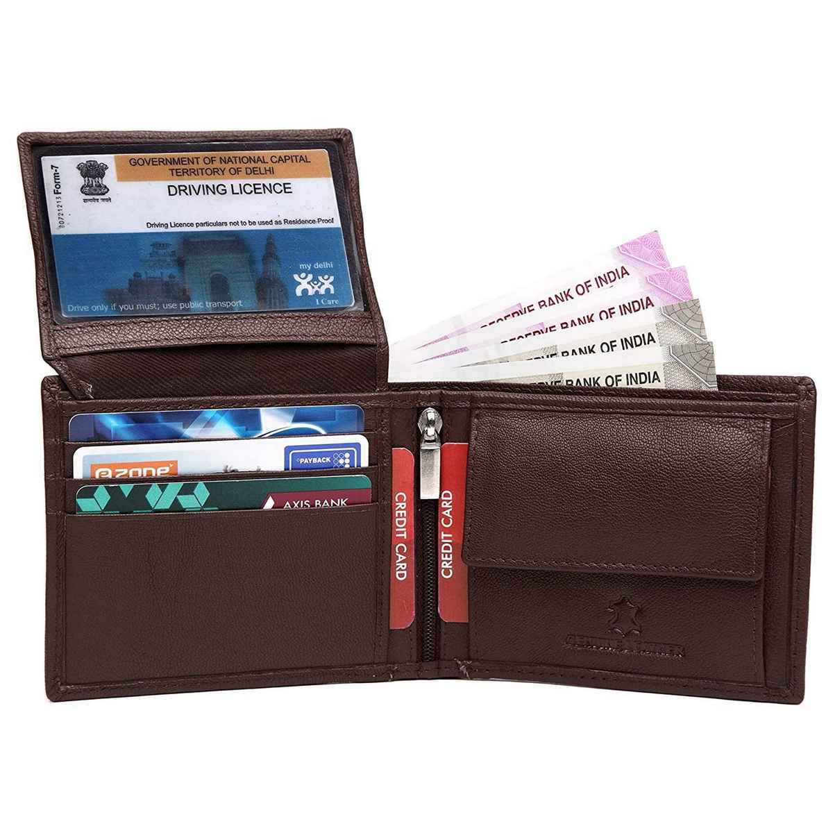 Wildhorn Men's Genuine Leather Bi-fold Wallet | Brown