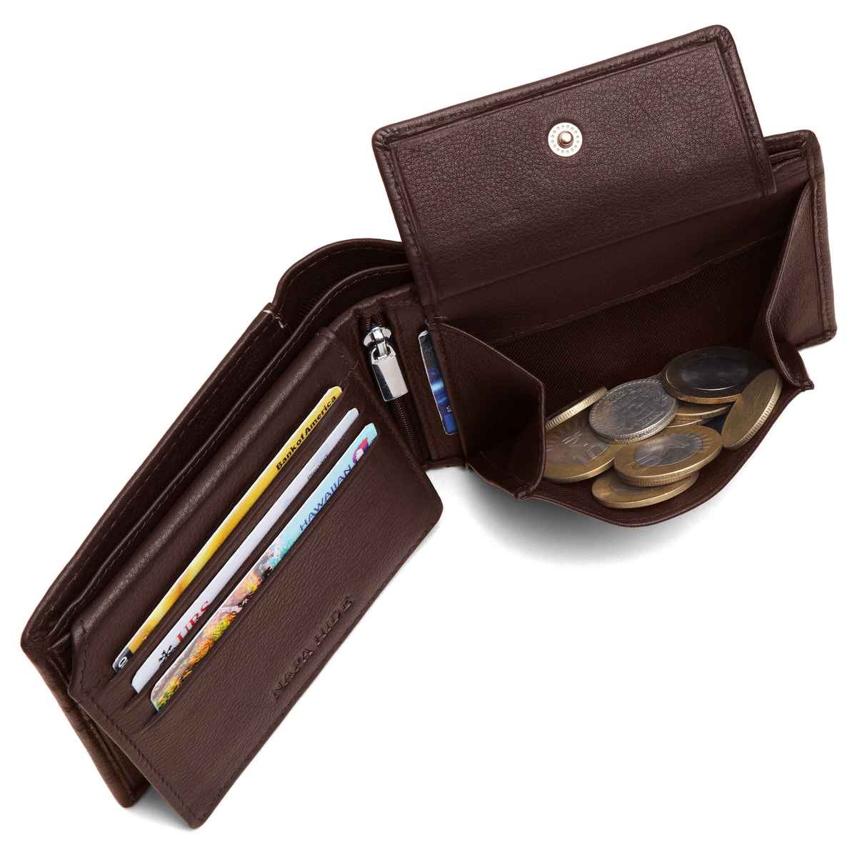 Wildhorn Men's Genuine Leather Bi-fold Wallet | Brown