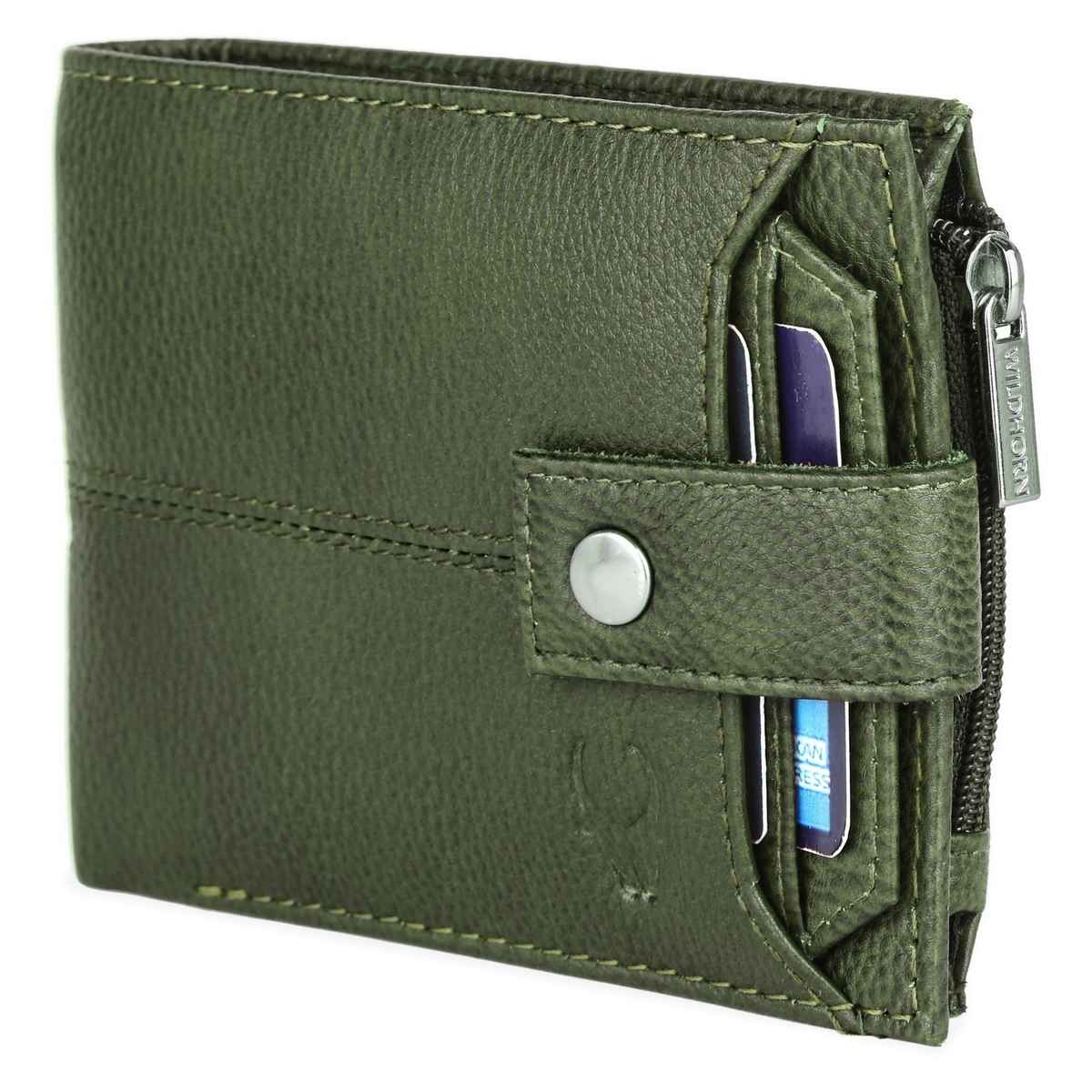 Wildhorn Men's Genuine Leather Bi-fold Wallet | Green