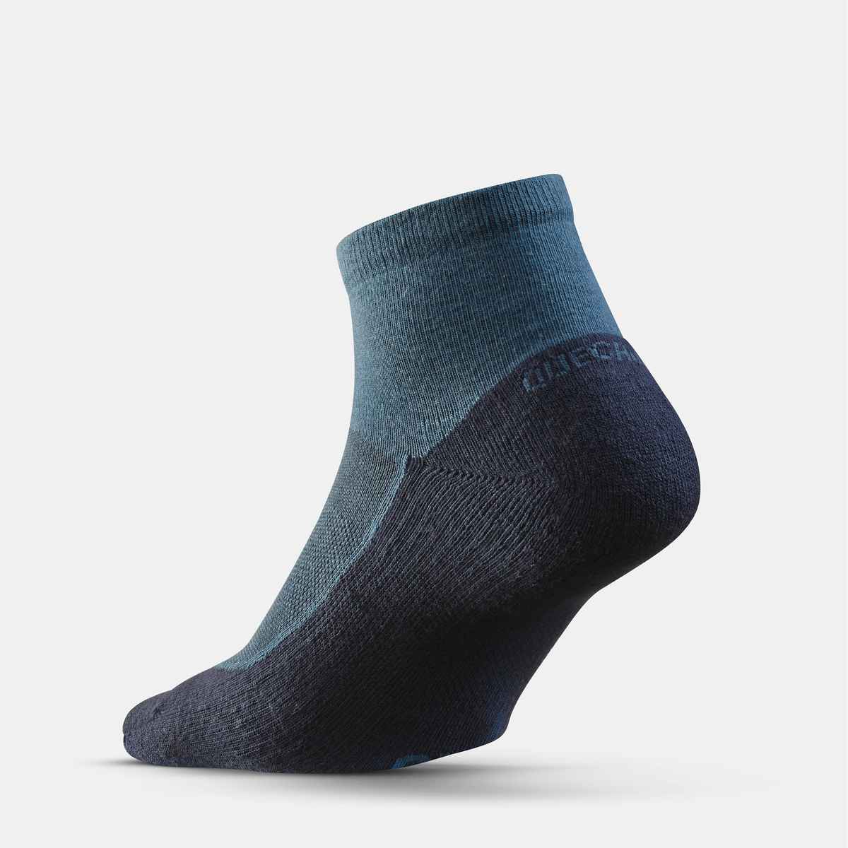 Decathlon | Quechua Unisex Cotton Mid Ankle Socks - Navy Blue - UK 2.5 - 5
