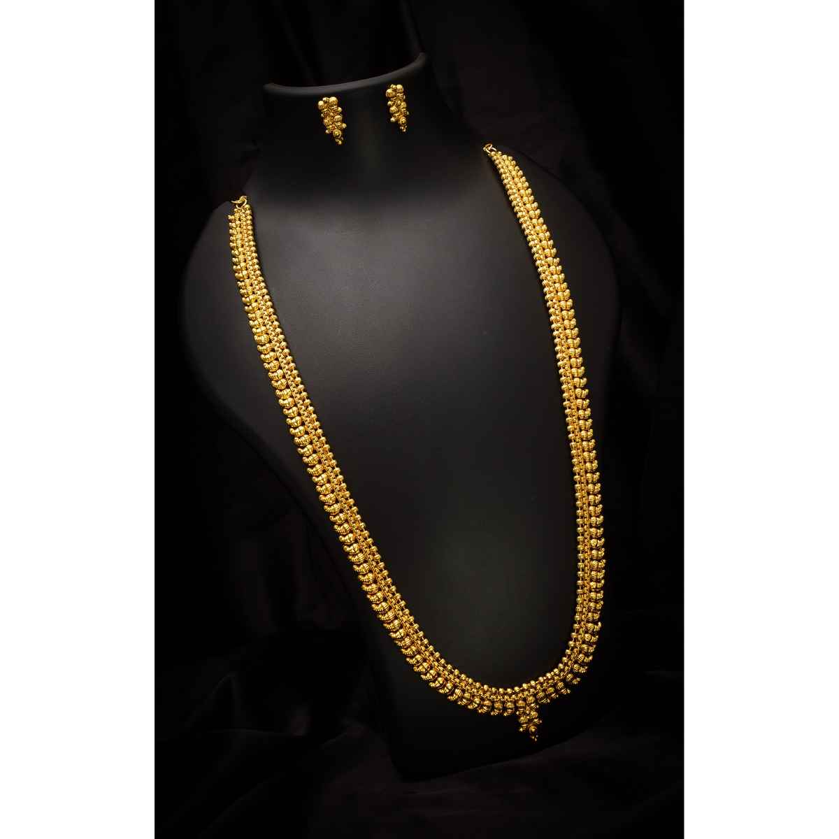 Aadita Gold Plated Necklace Set for Women - Traditional Indian Bridal Jewelry with Earrings