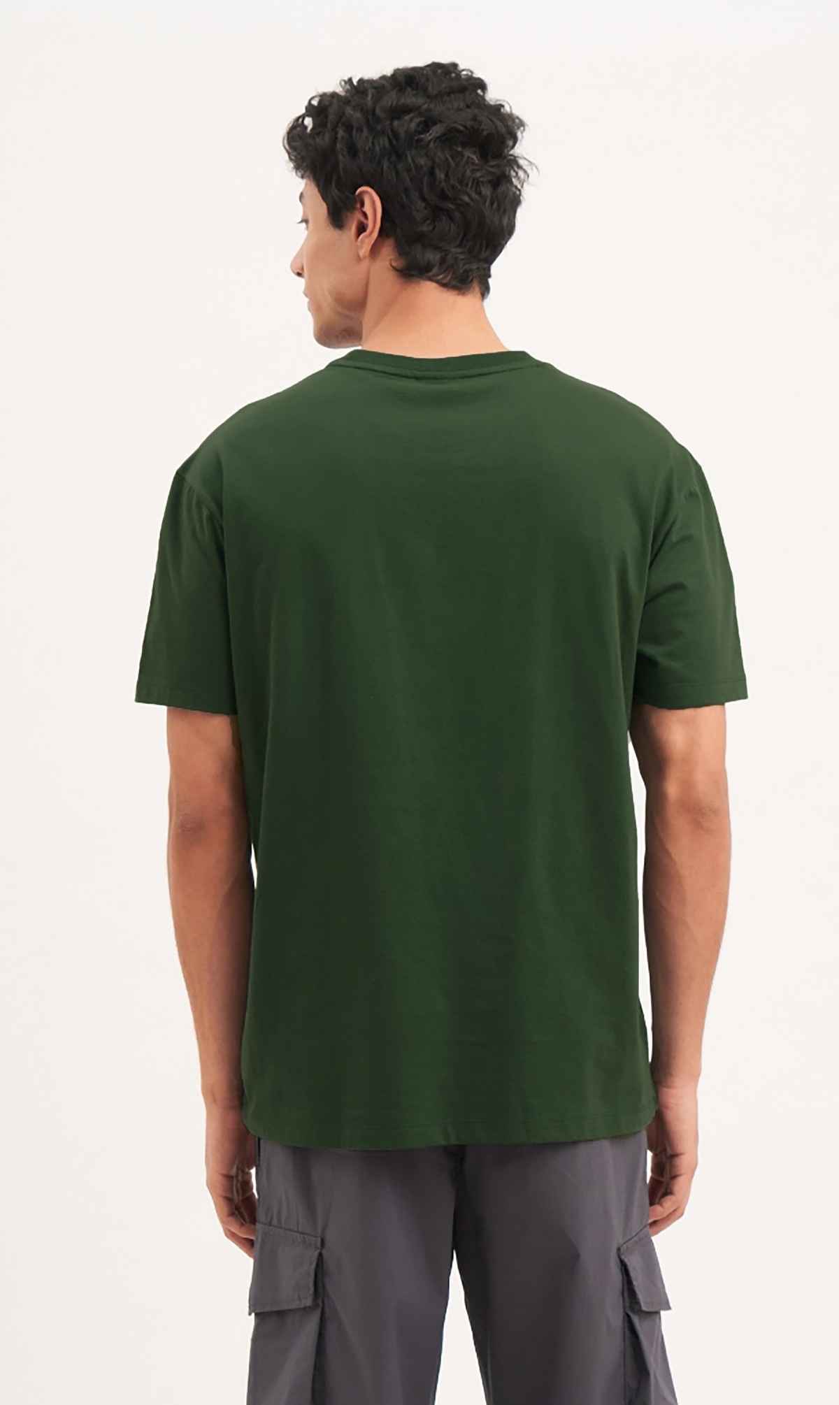 De Tees Men's Half Sleeve T-shirt | MHS-BIKER | Olive - XL