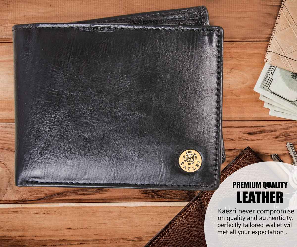 Kaezri Genuine Leather Wallet for Men | Wt black 900