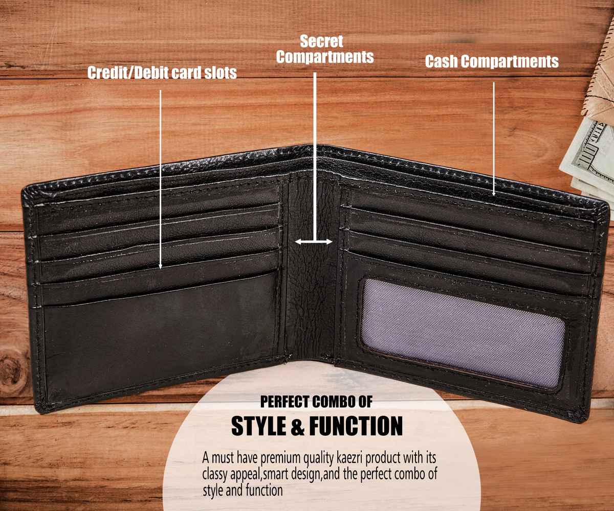 Kaezri Genuine Leather Wallet for Men | Wt black 900
