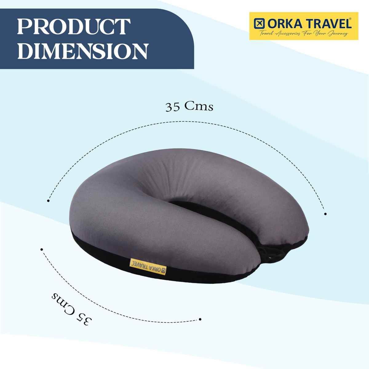 ORKA Unisex Solid Spandex Neck Pillow | Black, Grey - One Size
