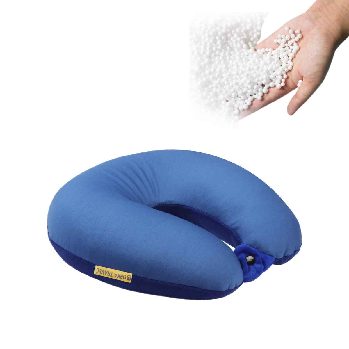 ORKA Unisex Solid Spandex Neck Pillow | Black and Blue - Free Size