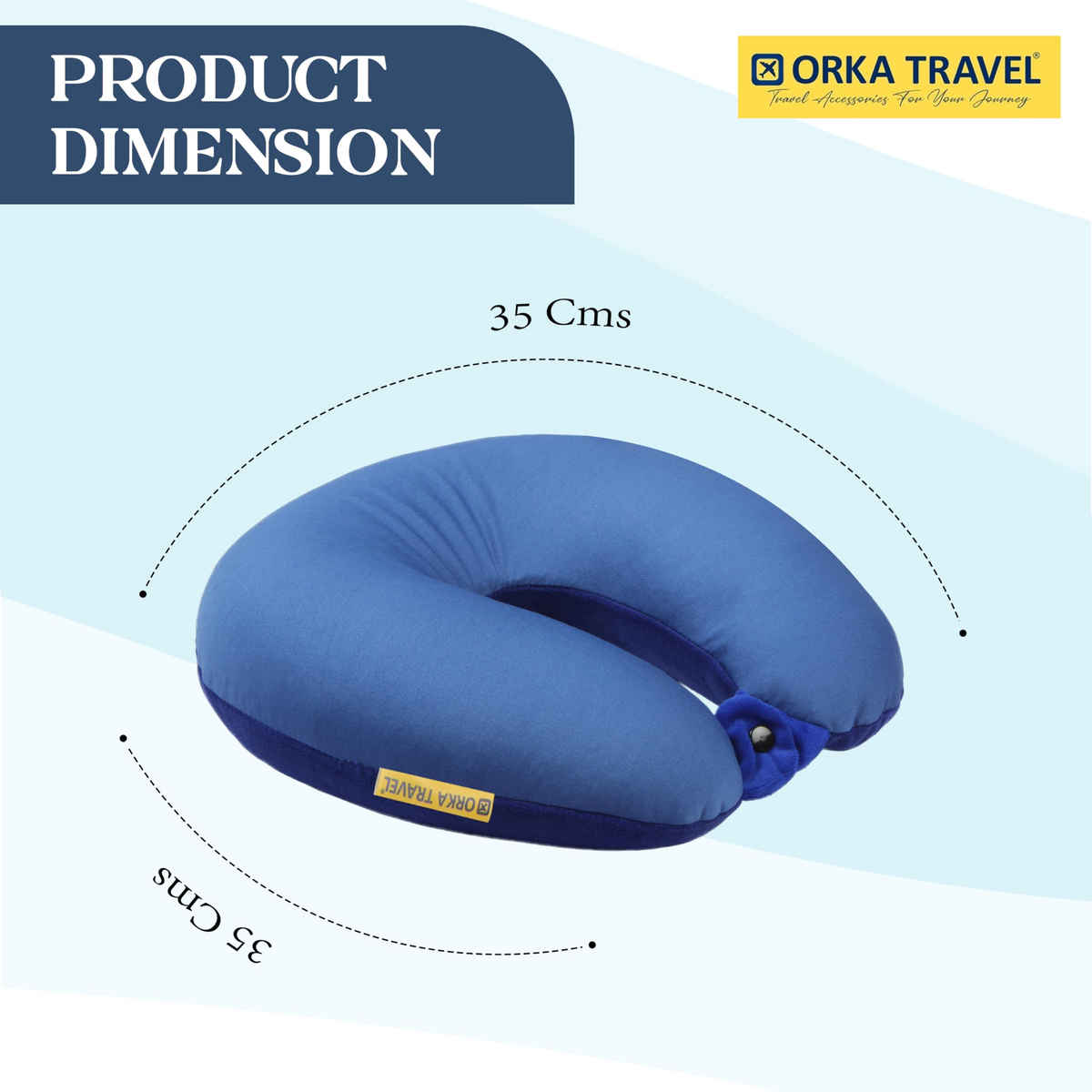 ORKA Unisex Solid Spandex Neck Pillow | Black and Blue - Free Size