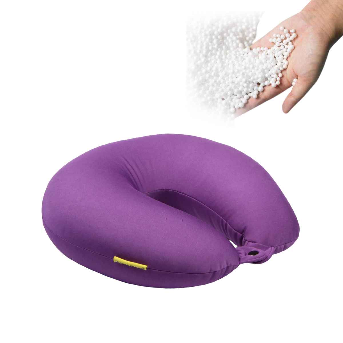 Orka Travel Solid Micro Beads U Neck Pillow - Purple