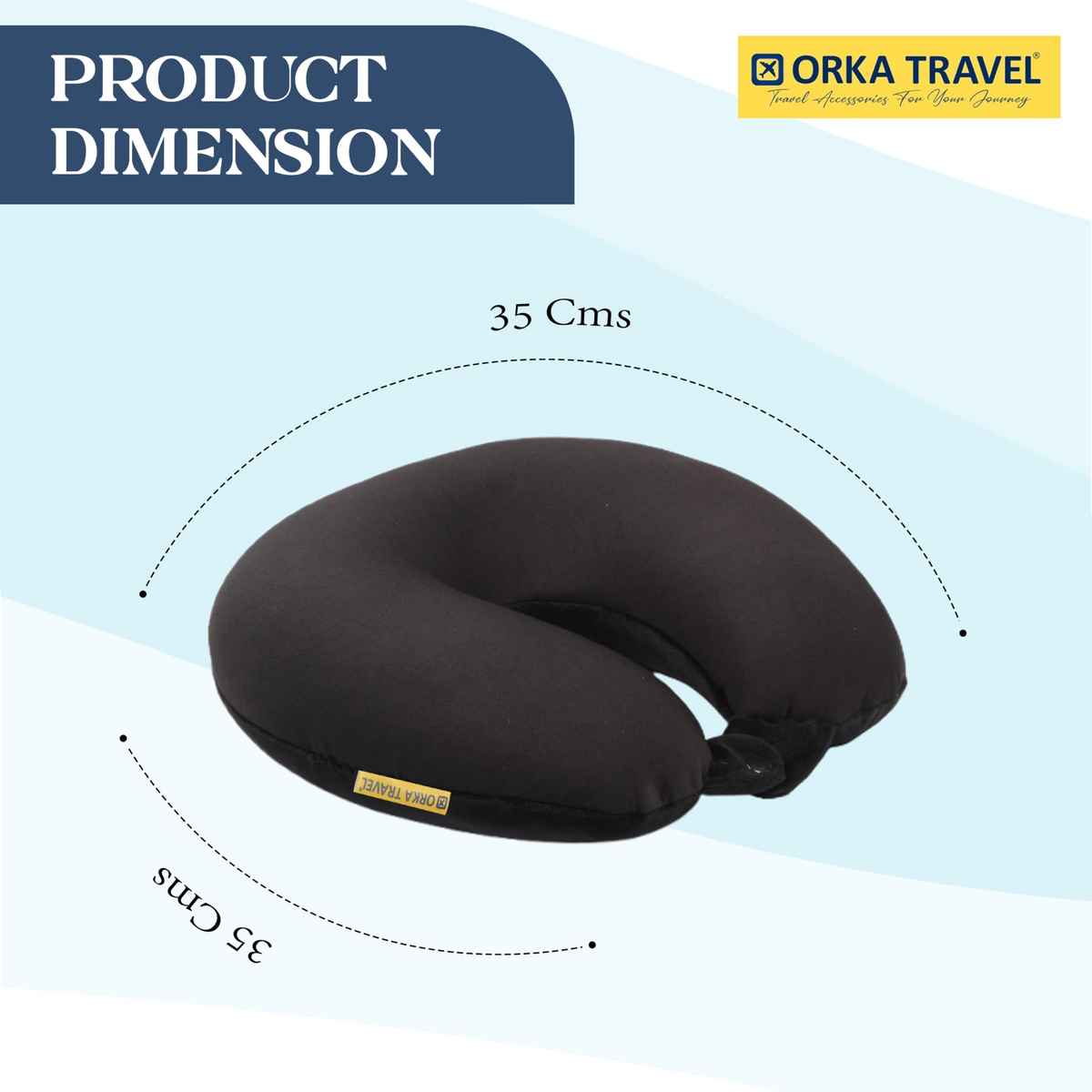 Orka Travel Solid Micro Beads U Neck Pillow - Black