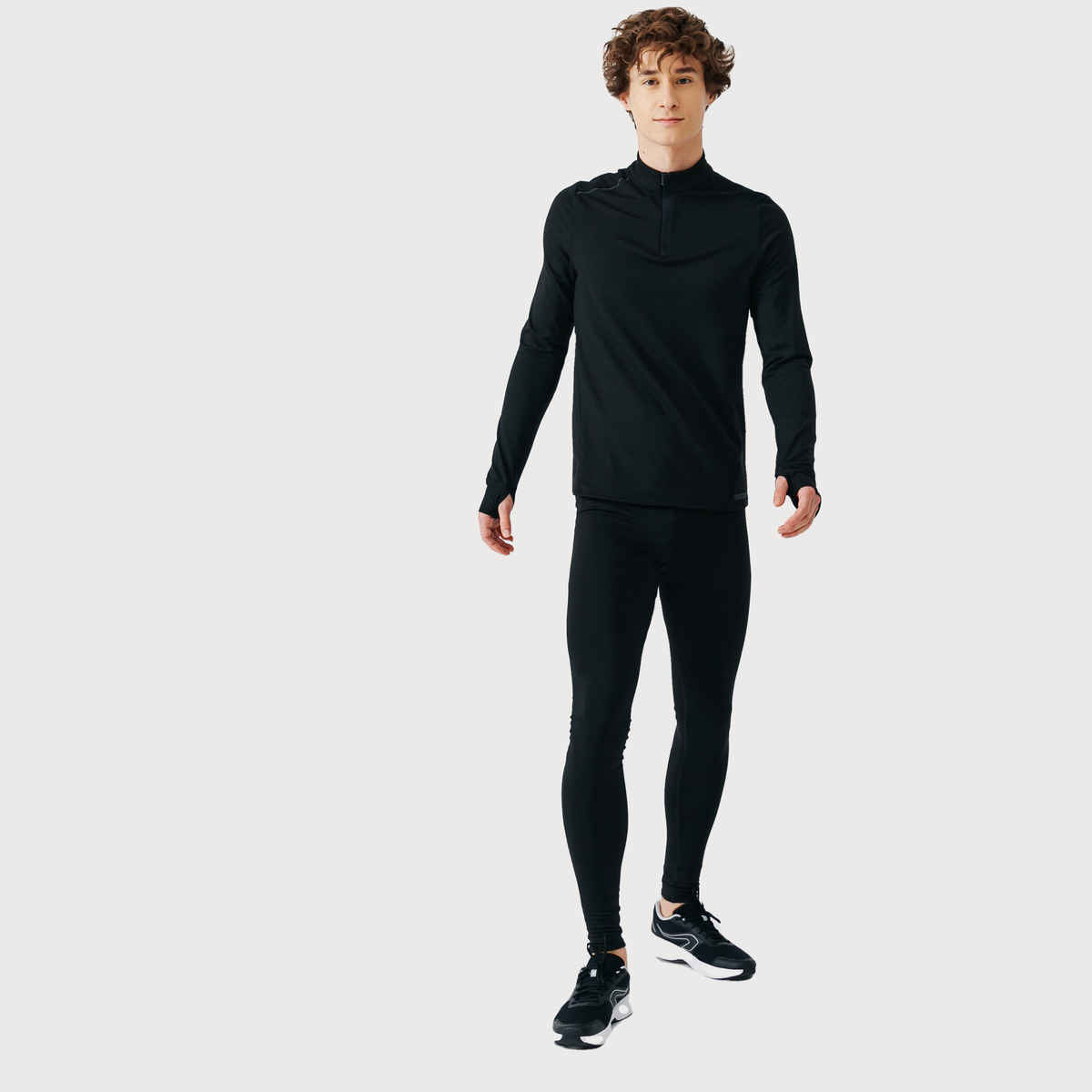 Decathlon | Kalenji Men's Full Sleeve Running T-shirt | Black - L