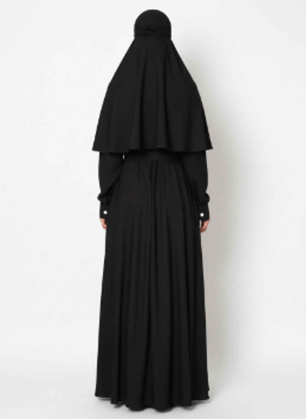 Springman Women's Cotton Blend Self Design Burqa With Hijab | Black