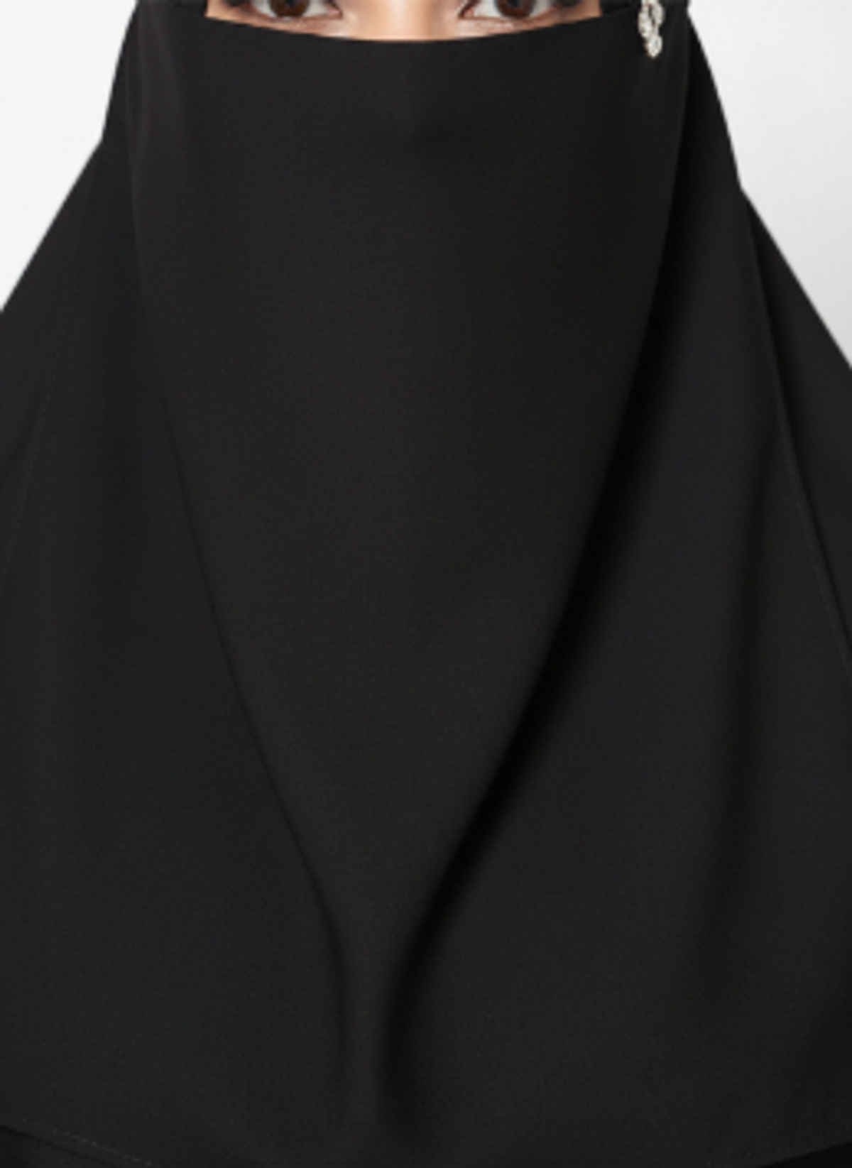 Springman Women's Cotton Blend Self Design Burqa With Hijab | Black