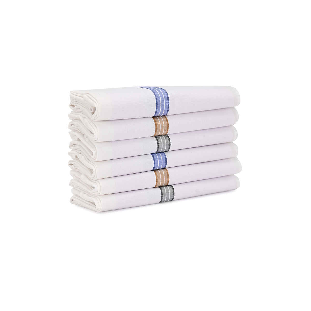 Calvadoss Men's Solid Ultra Premium Handkerchiefs | Cal6H5102Wxc | White