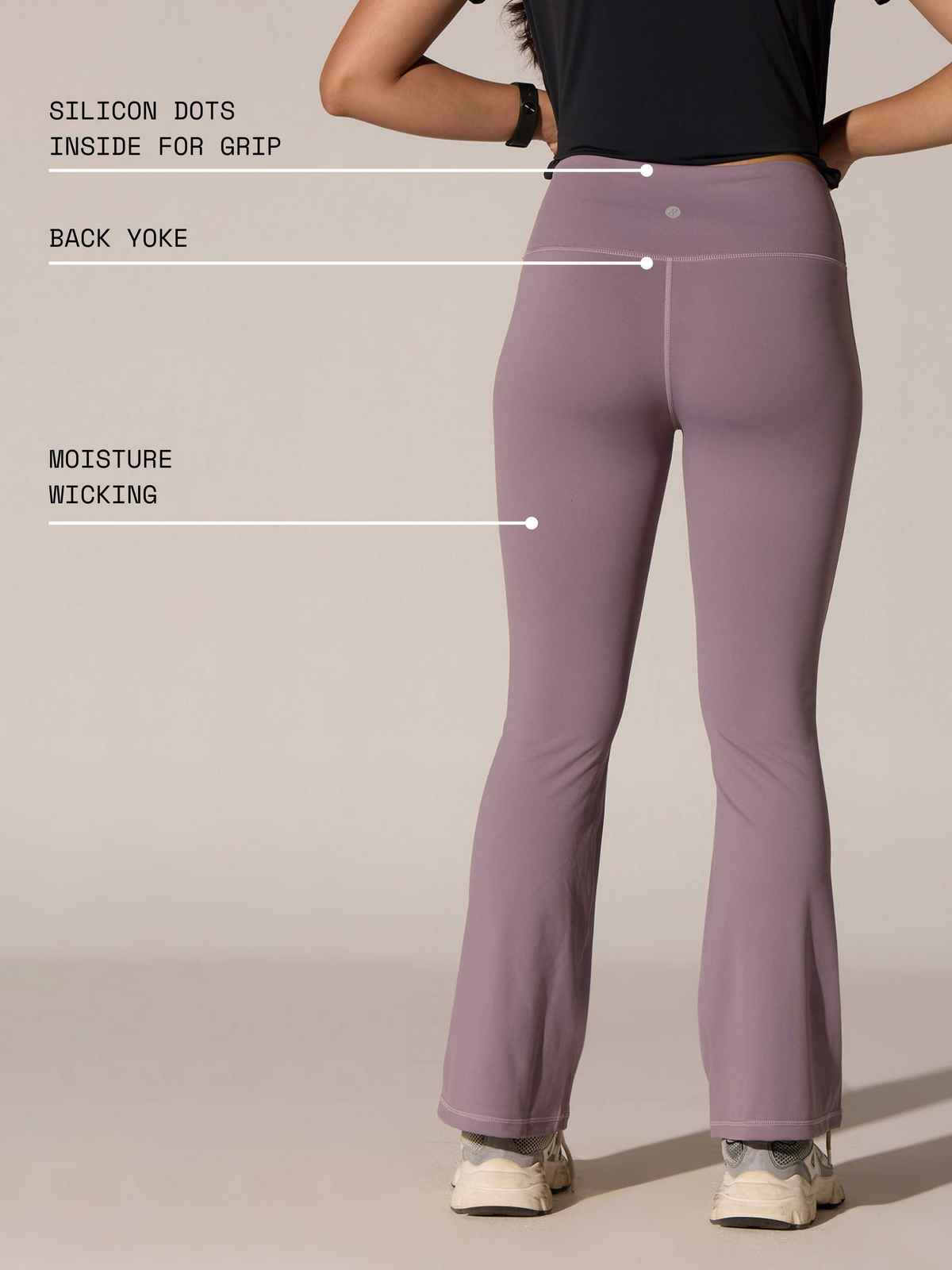 Cava Women's Flare Pants Grip-It | Light Mauve - M