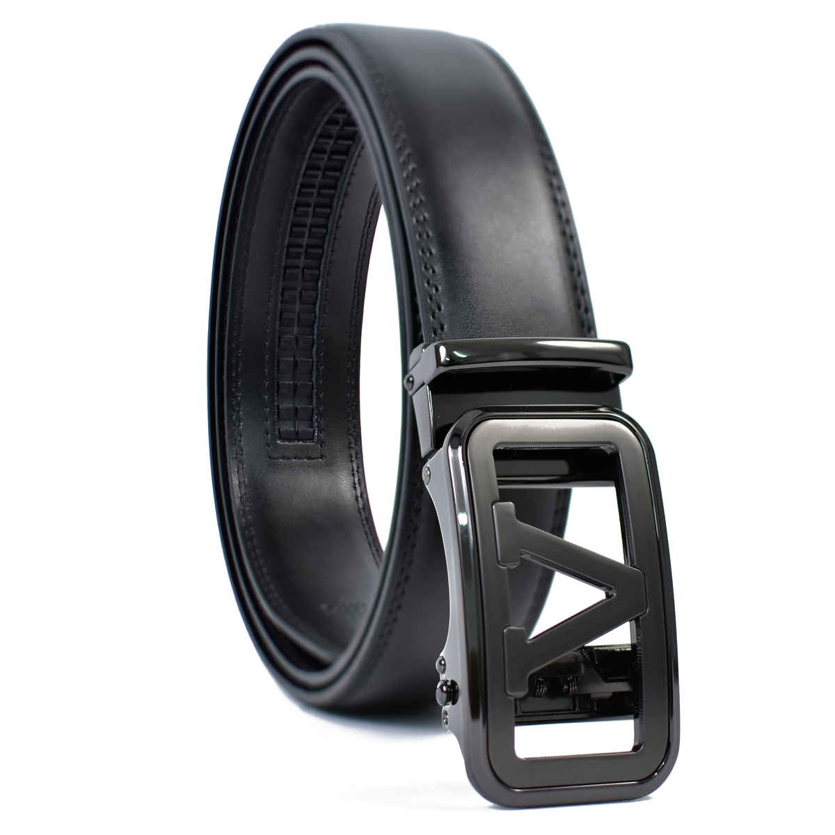 Wildhorn Men's Premium Leather Belt with Auto-Lock Buckle | Black