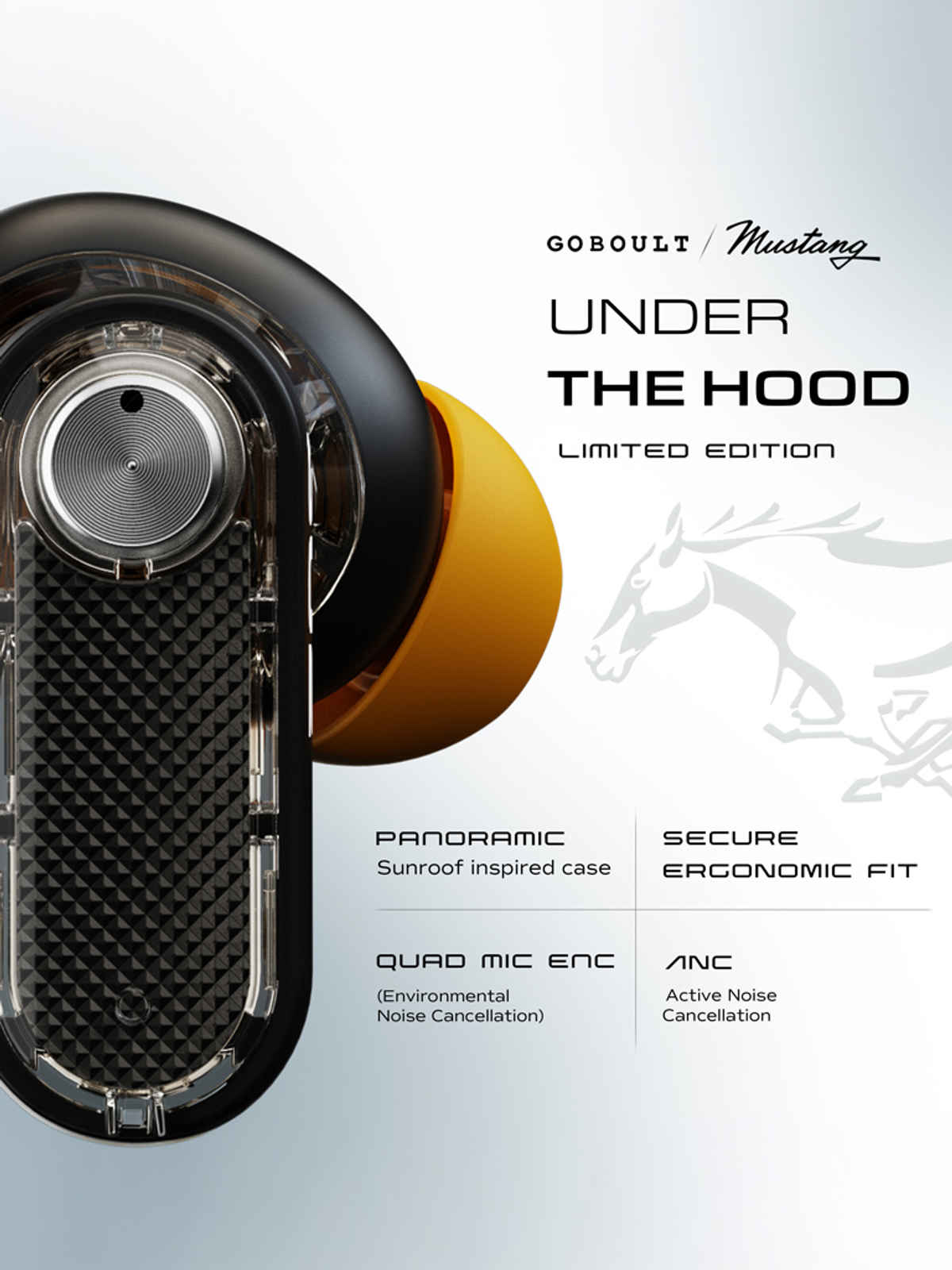 GOBOULT Mustang Sprint | Turbo Yellow | 30dB ANC | 60H Playtime