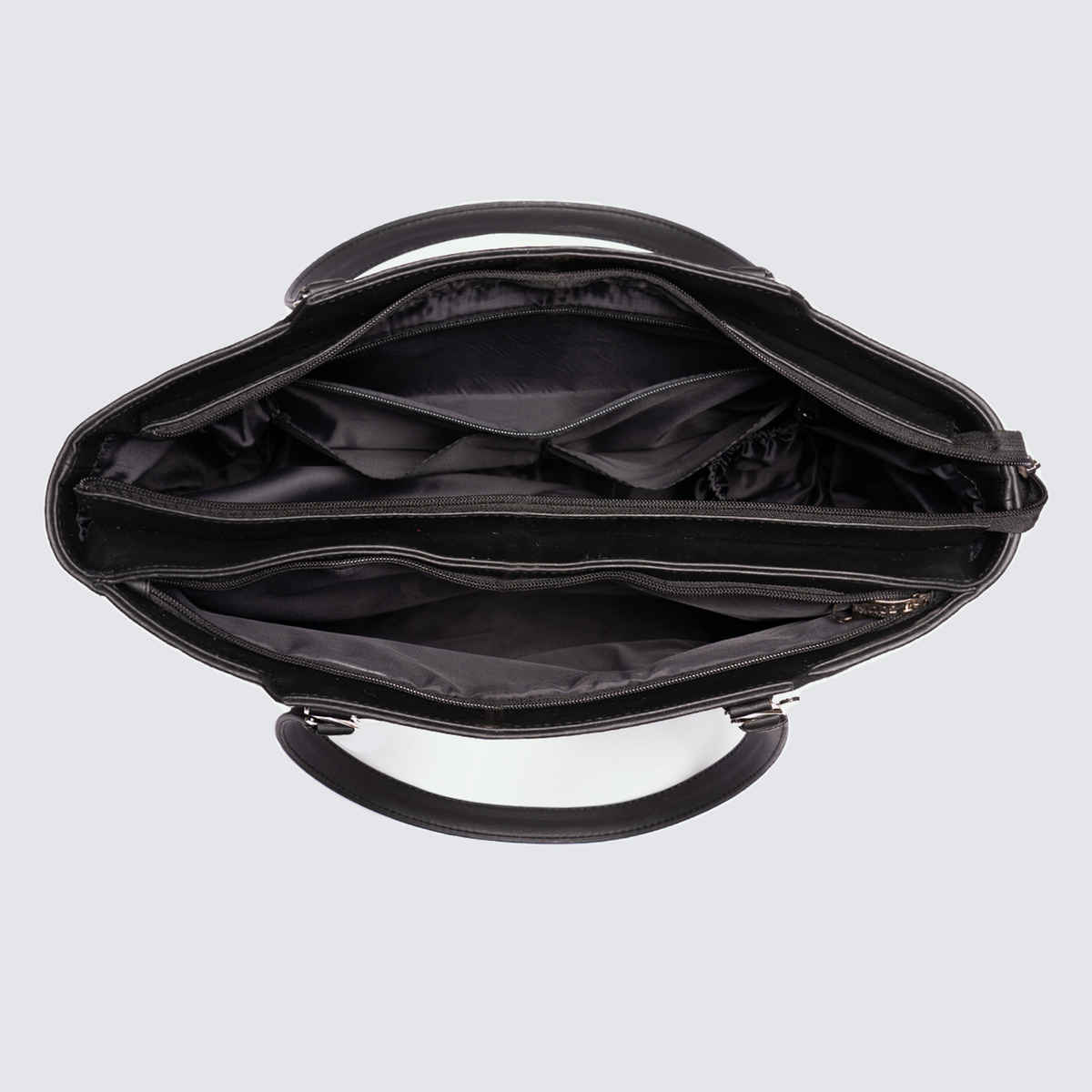 Zouk Kashmiri Tulips Classic Business Bag - Black and Pink