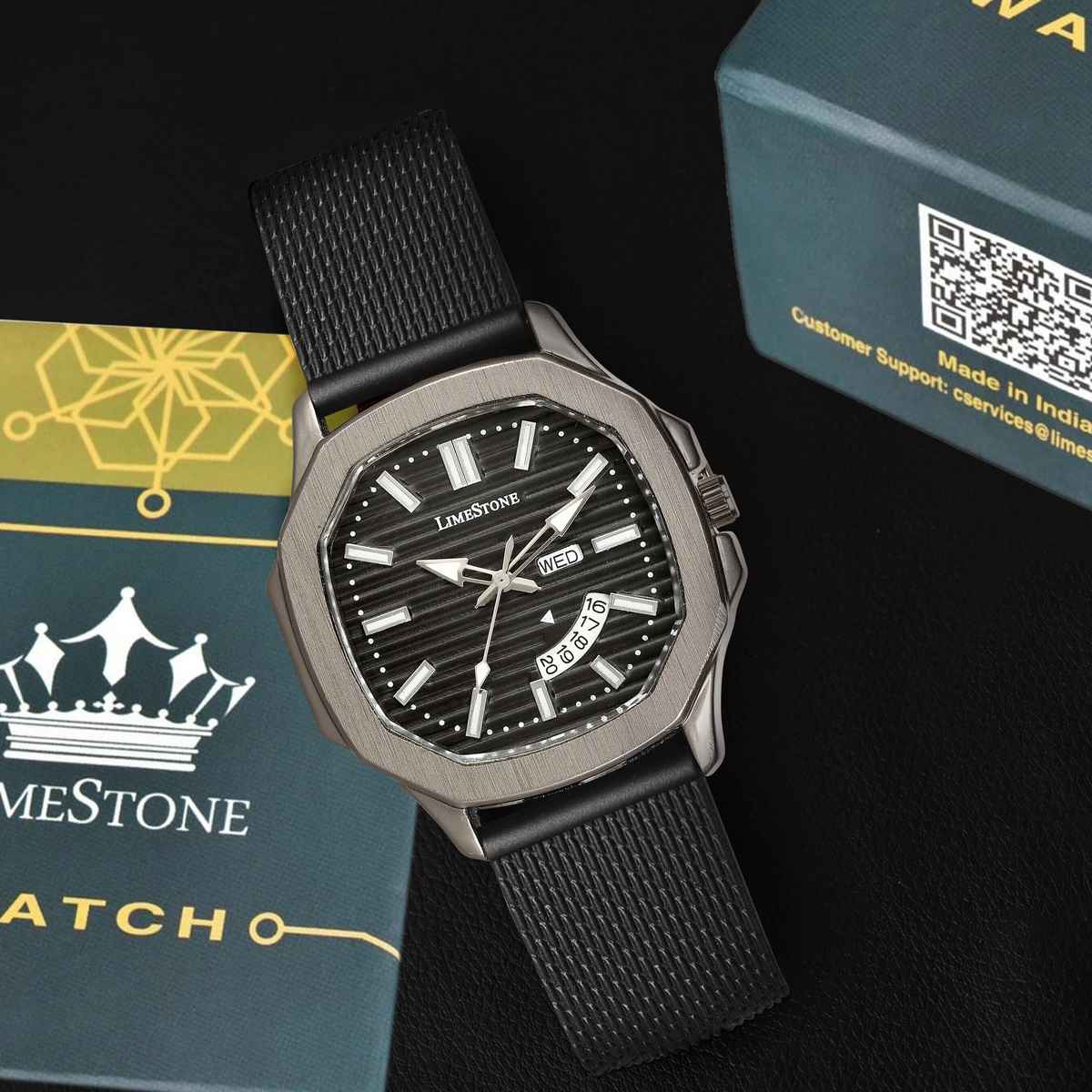 Limestone OTUS Limited Grey Edition Quartz Watch for Men | Mesh Silicone Strap