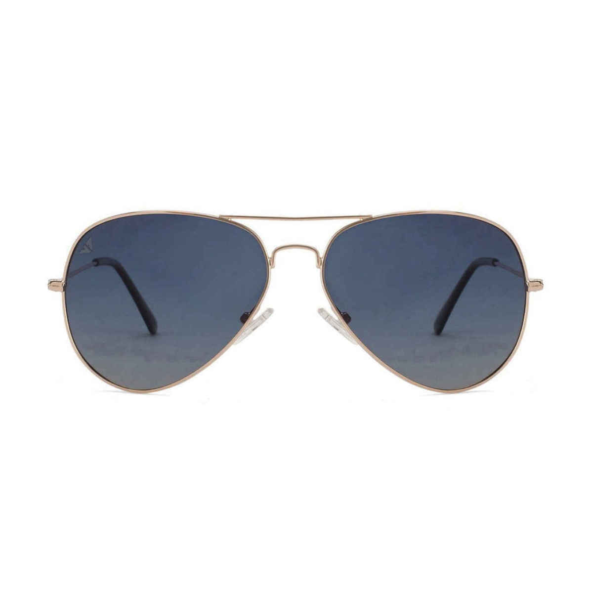 Vincent Chase By Lenskart Unisex Solid Metal Aviator Sunglasses | Blue and Gold - M