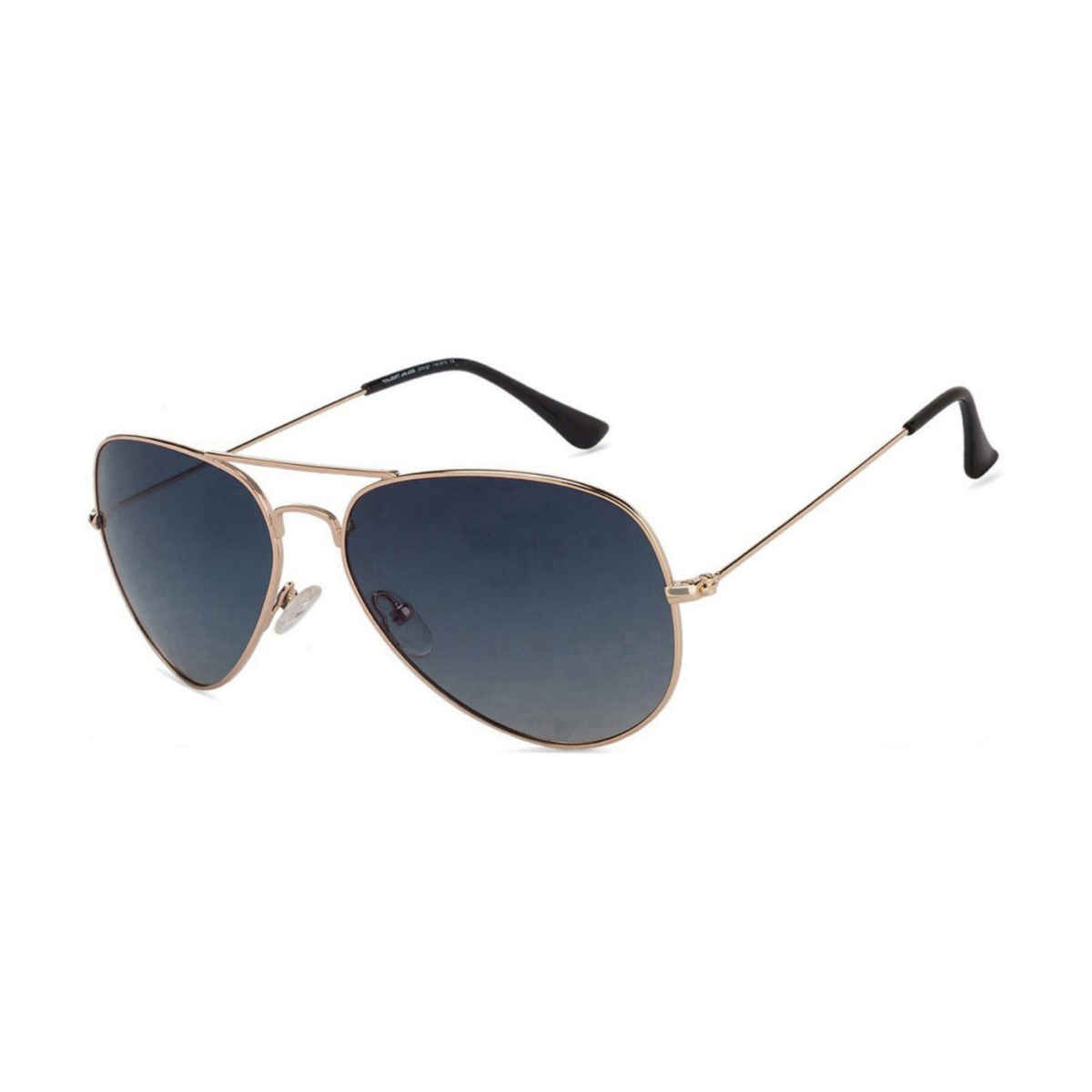 Vincent Chase By Lenskart Unisex Solid Metal Aviator Sunglasses | Blue and Gold - M