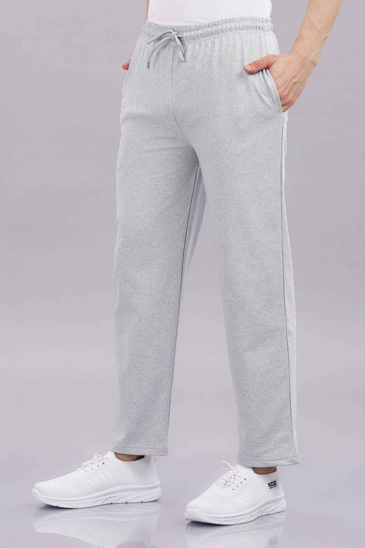 Springman Men's Solid Cotton Rich French Terry Baggy Track Pant | Grey - 2XL