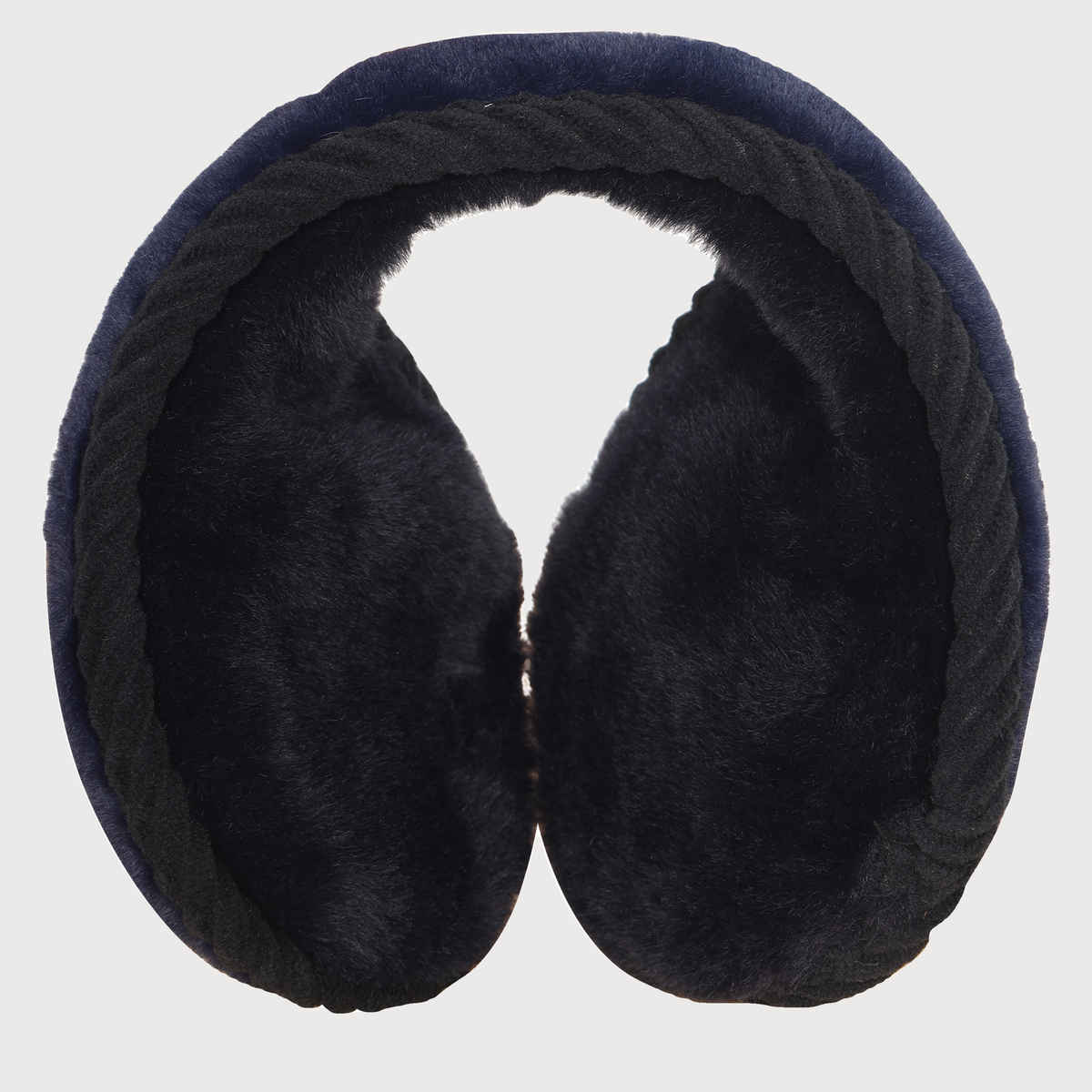 Fabseasons Unisex Solid Faux Fur Ear Muffs | Navy - Free Size