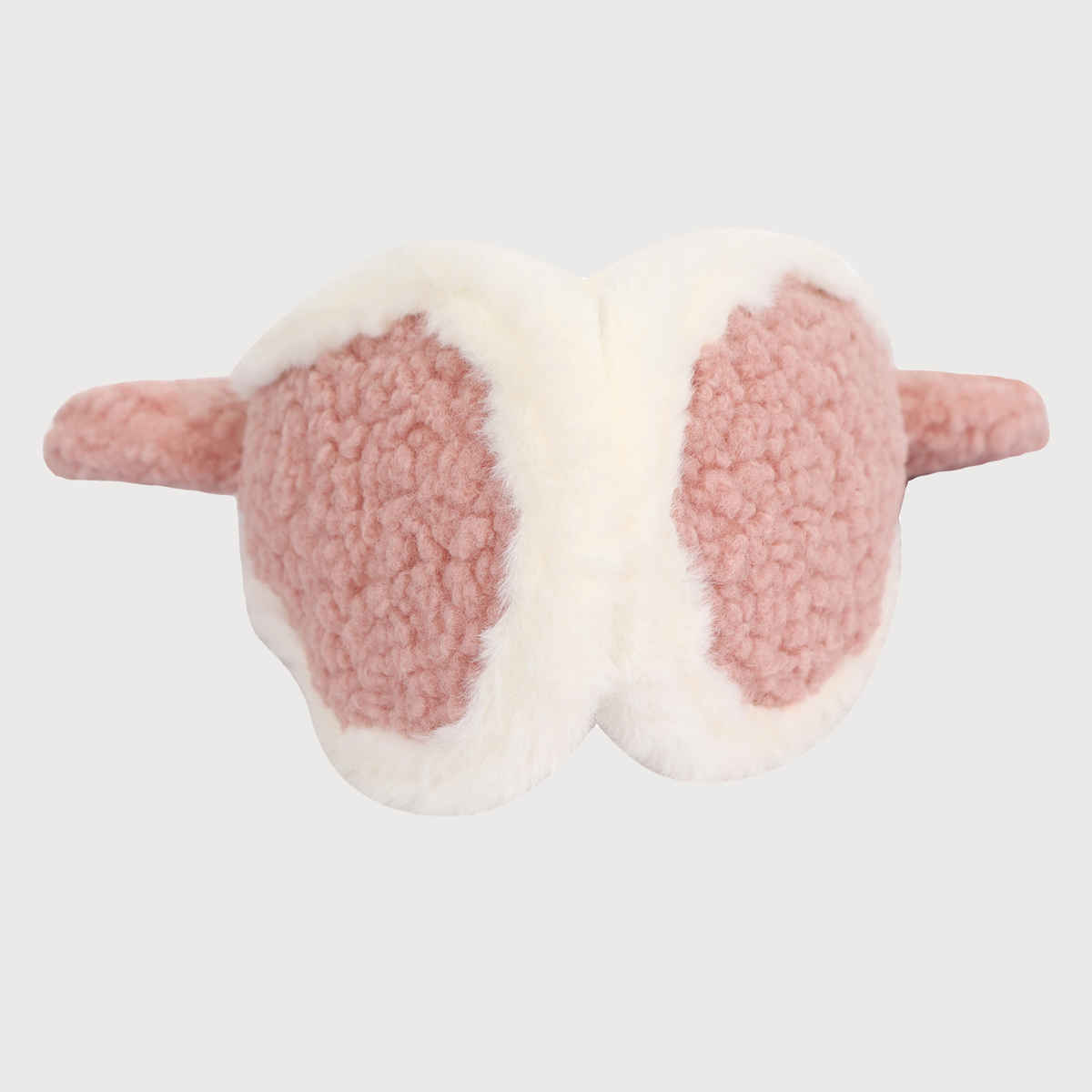 Fabseasons Unisex Solid Faux Fur Winter Earmuffs | Peach and White - Free Size