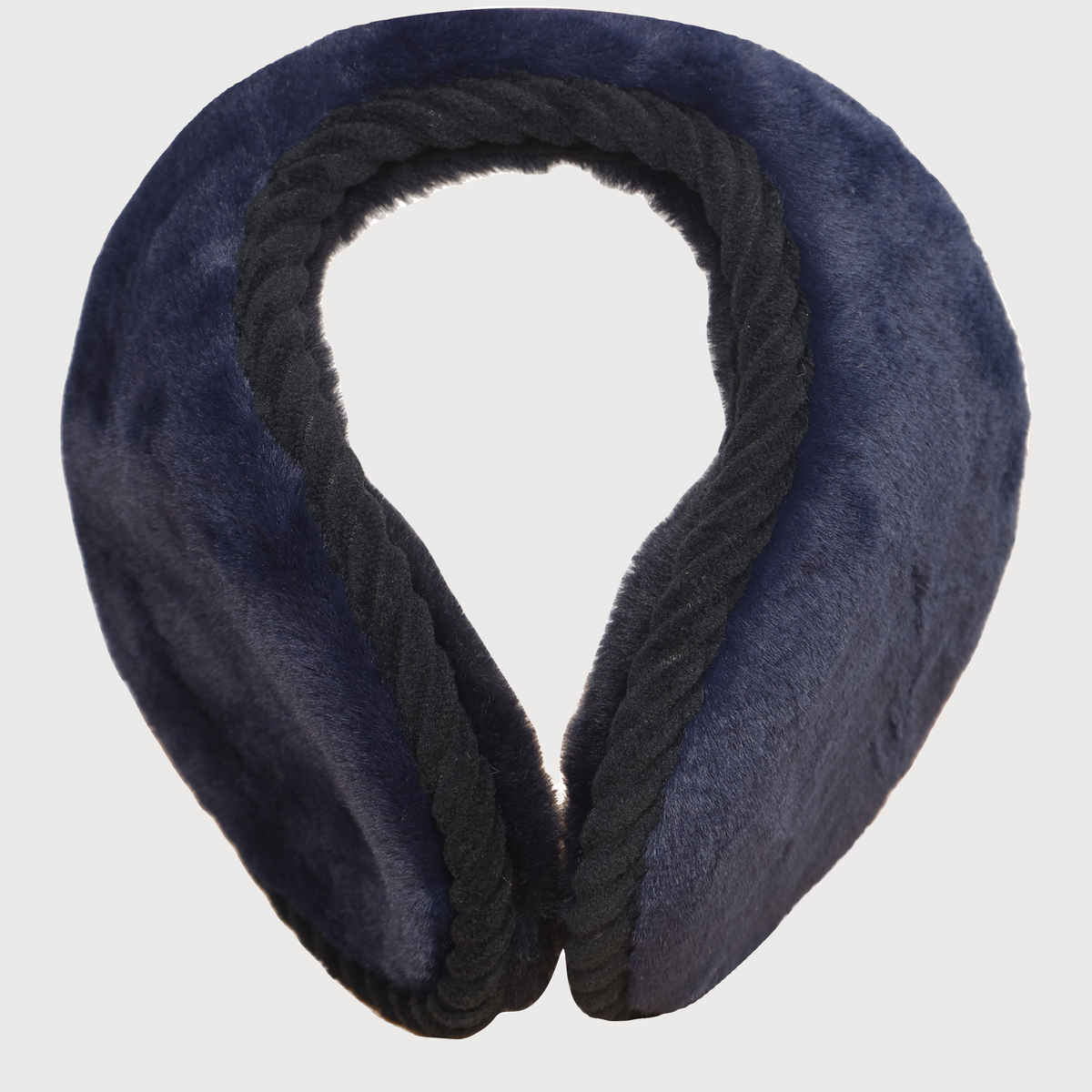 Fabseasons Unisex Solid Faux Fur Ear Muffs | Navy - Free Size