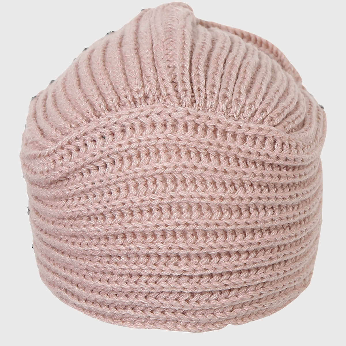 Fabseasons Women's Embellished Acrylic Wool Beanie | Peach | 5 - 14 years