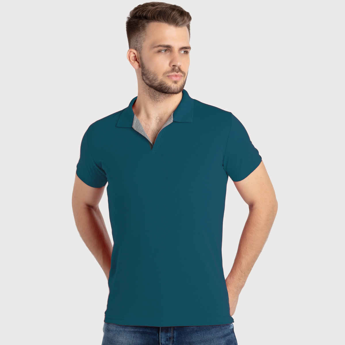 Status Quo Men Polo T-shirt - Dark Teal | Slim Fit | XL
