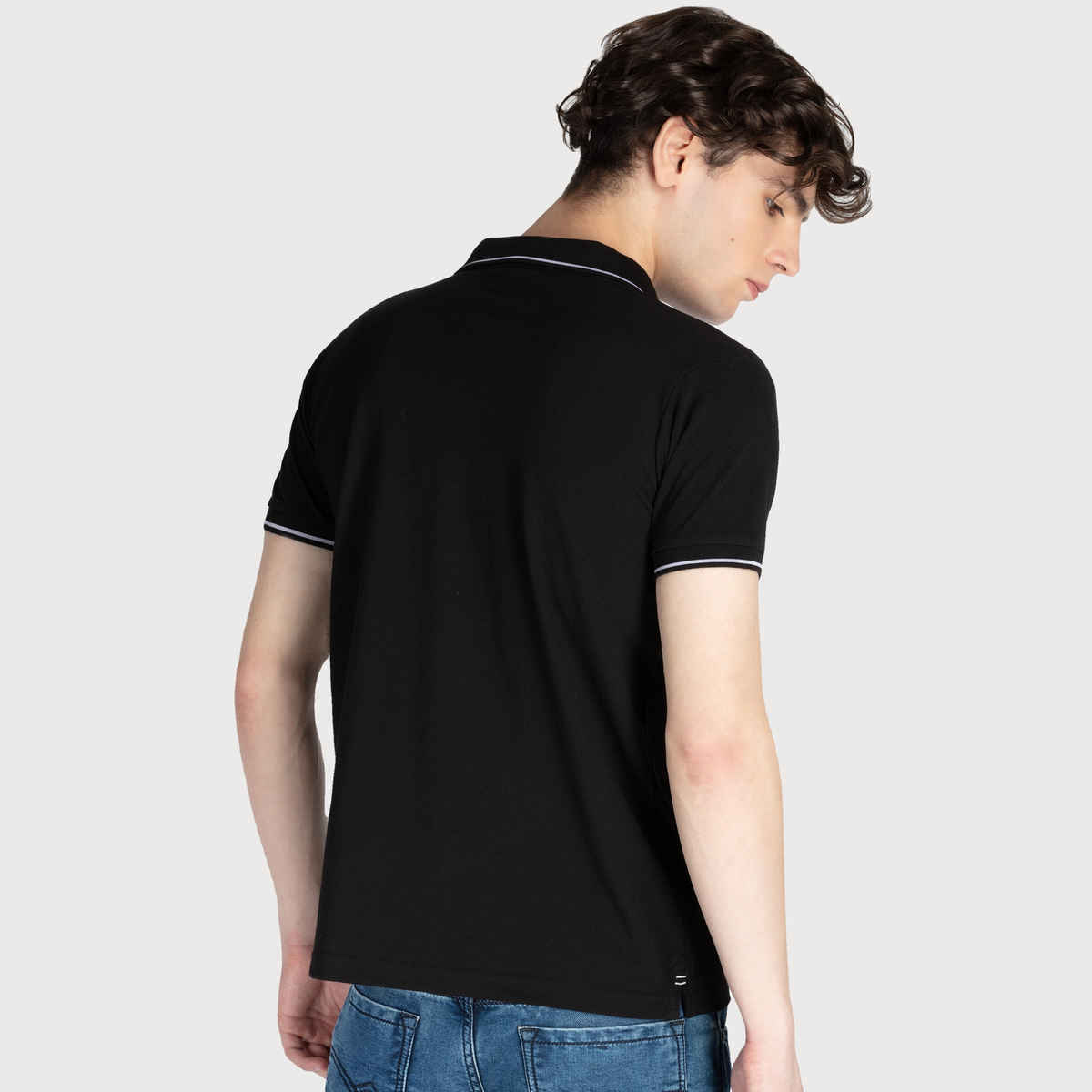 Status Quo Men Polo T-shirt - Black | Slim Fit, Tipping Collar | L