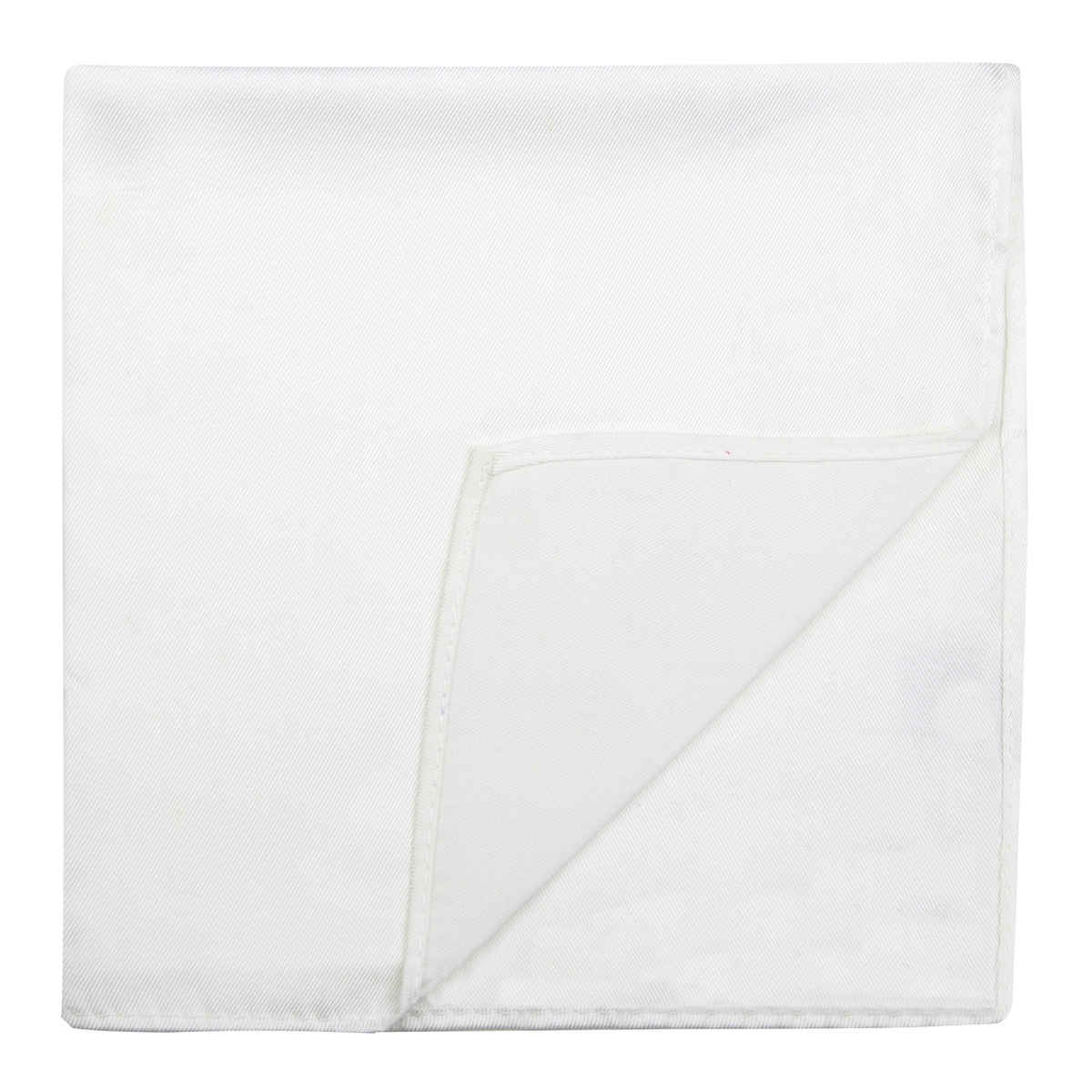 Peluche Unisex Solid Cotton Pocket Square | White