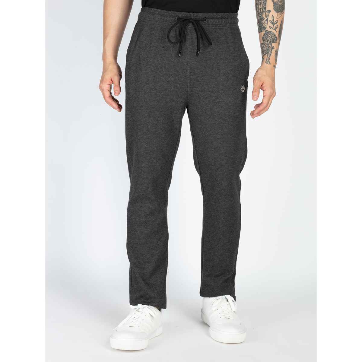 Status Quo Mens Basic Regular Fit Trackpant | Anthra Mel | XXL