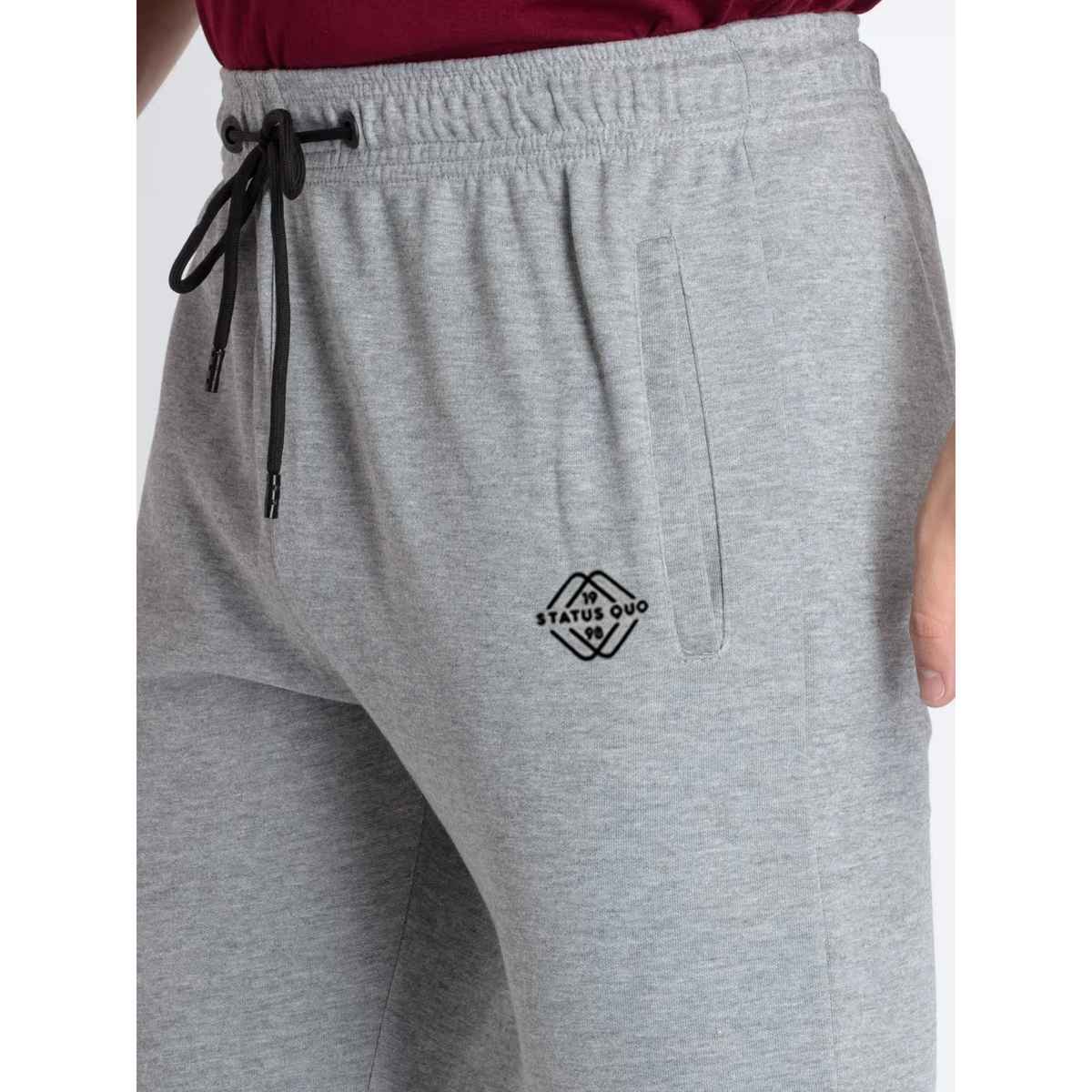 Status Quo Mens Basic Regular Fit Trackpant | Grey Mel | XXL