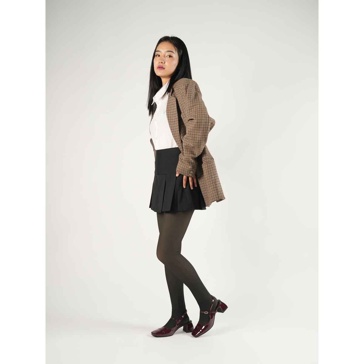 Theater Women Sheer Black Opaque Stockings S-XL (24-38 In)