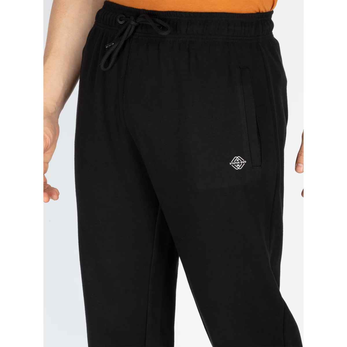 Status Quo Mens Basic Regular Fit Trackpant | Black | M