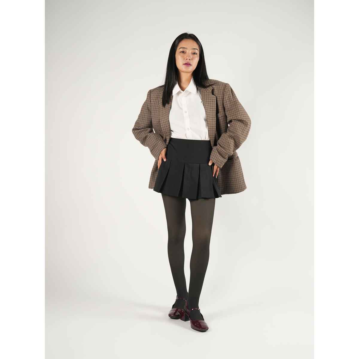 Theater Women Sheer Black Opaque Stockings S-XL (24-38 In)