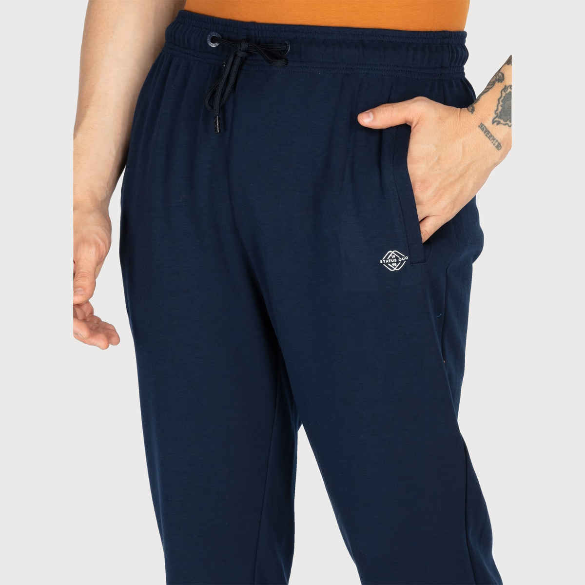 Status Quo Mens Basic Regular Fit Trackpant | Navy | M