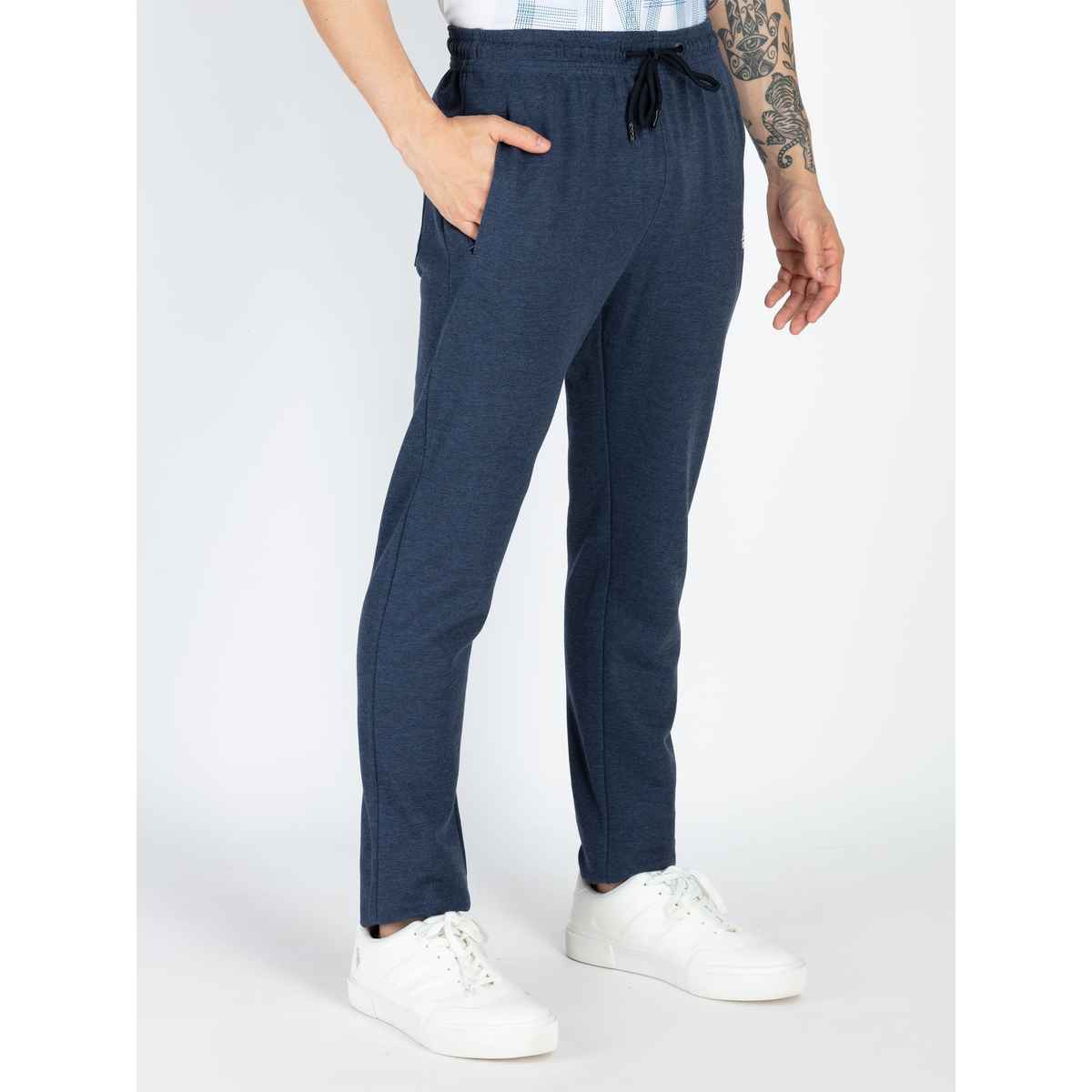 Status Quo Mens Basic Regular Fit Trackpant | Indigo Mel | L