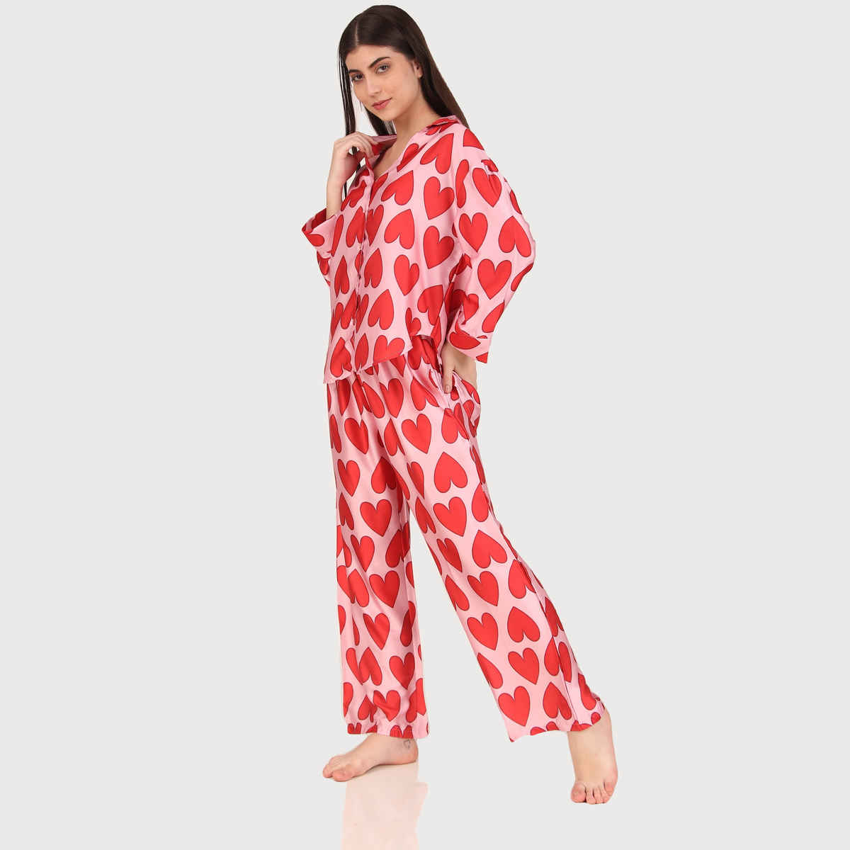 Masha Women's All Hearts Oversized Pajamas | Set | M
