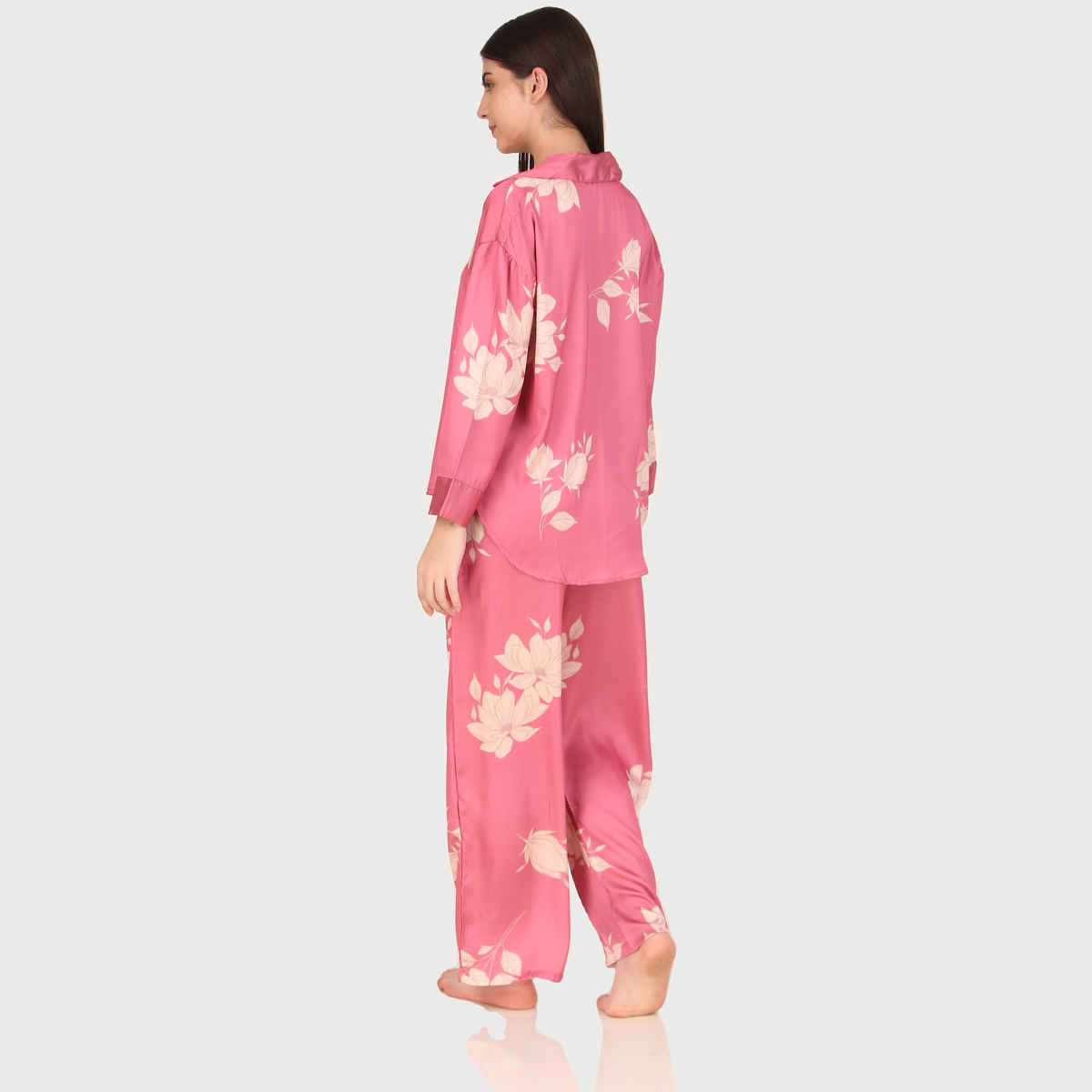 Masha Women's Candy Heart Light Pink Oversized Pajamas | Set | S