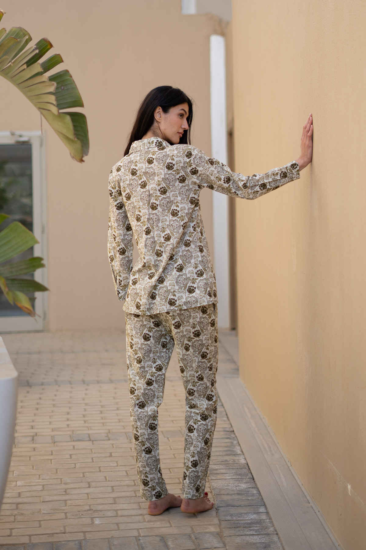 Sanskrutihomes Women's Pure Cotton Night suits | SE-NSP-734 | Green - XL