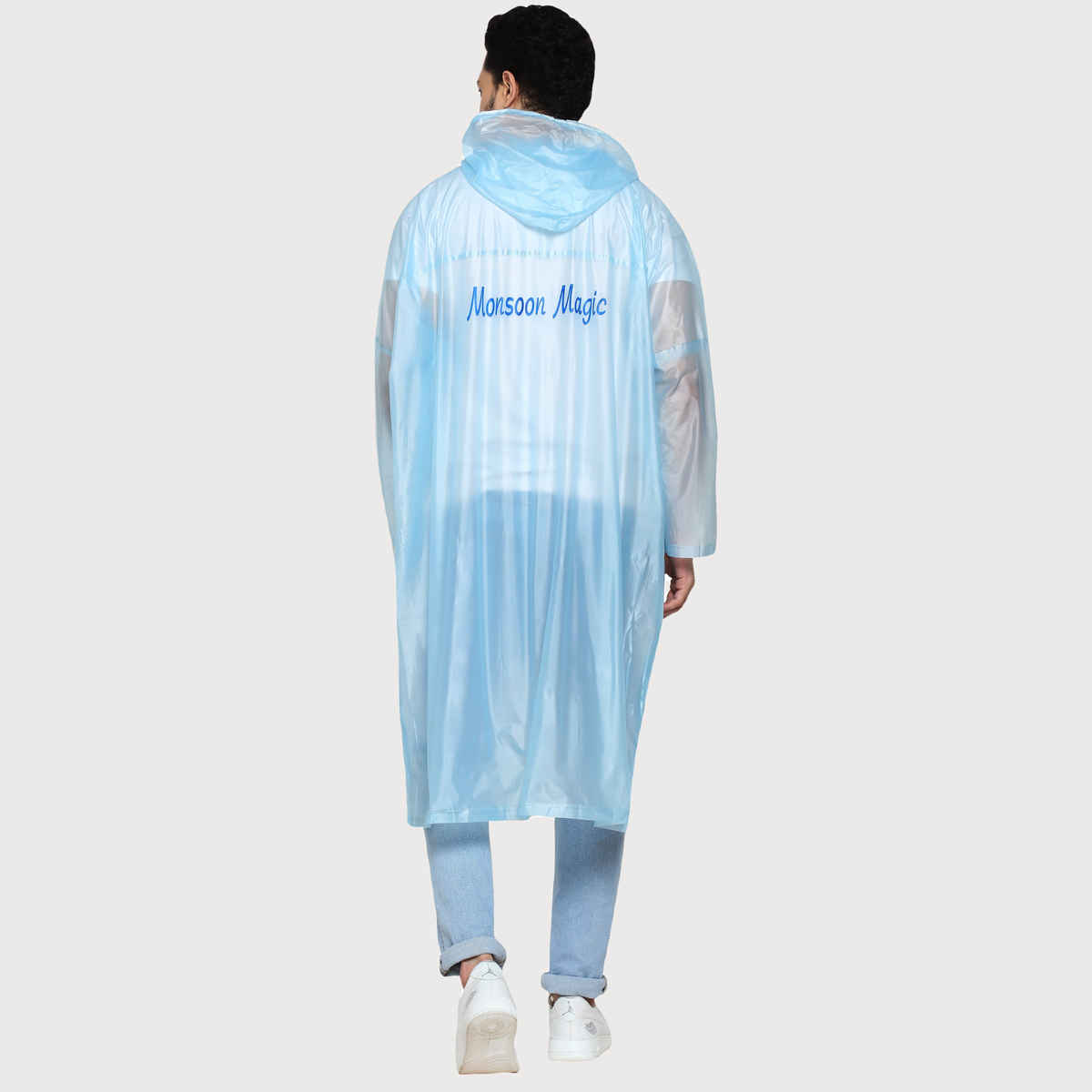 Fendo Ruby Poncho Unisex Waterproof Pvc Unisex Transparent Overcoat | Freesize Raincoat | Blue