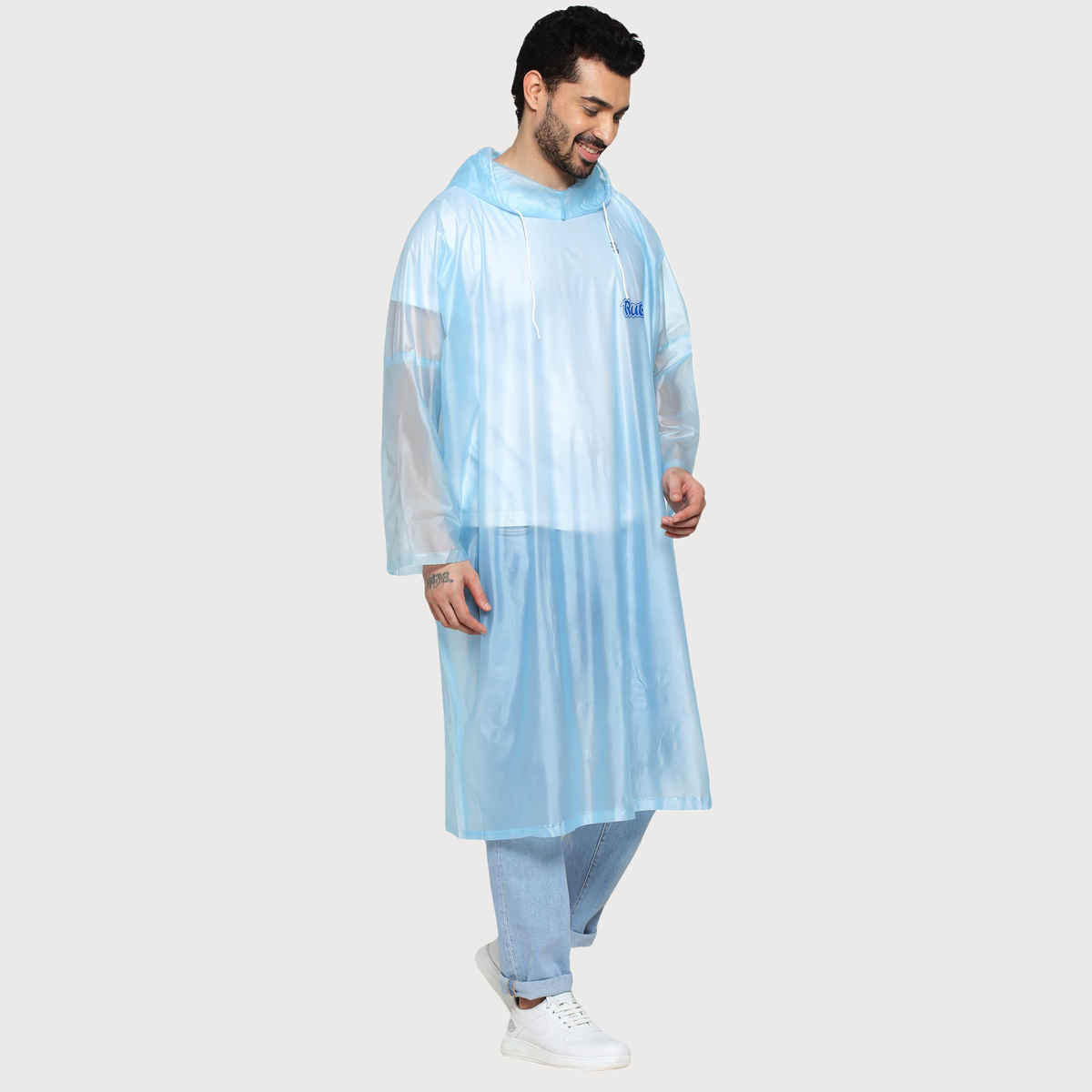 Fendo Ruby Poncho Unisex Waterproof Pvc Unisex Transparent Overcoat | Freesize Raincoat | Blue