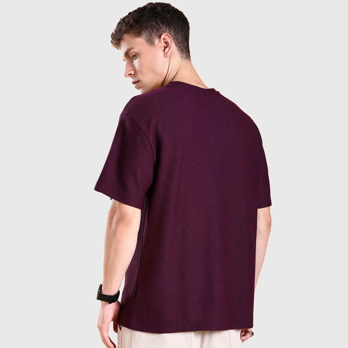 Highlander Men's Popcorn Structured Oversized T-shirt | Brown | XL