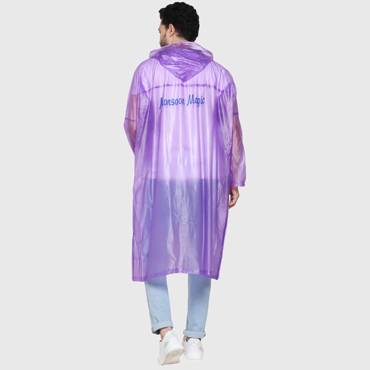 Fendo Ruby Poncho Unisex Waterproof Pvc Unisex Transparent Overcoat | Freesize Raincoat | Purple